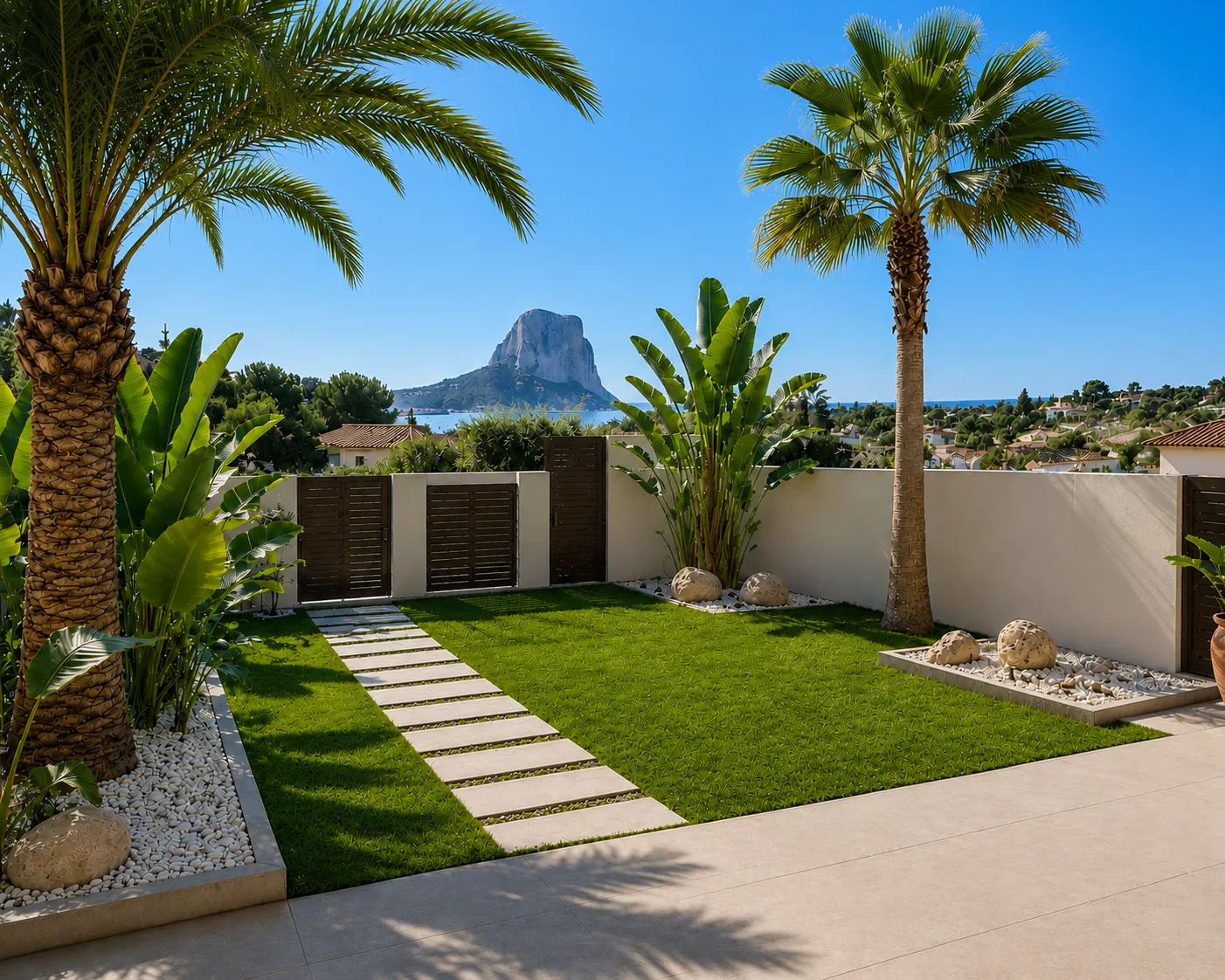 Detalle de plantación resistente para jardín mediterráneo